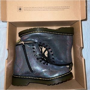 NEW IN BOX oil slick scale doc martens boots size 1 girls / 13 UK new unused